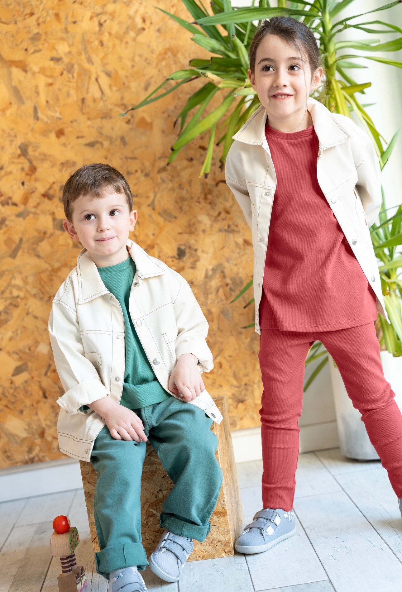 "Street" Light Canvas Jacket - Multicolor Stitches