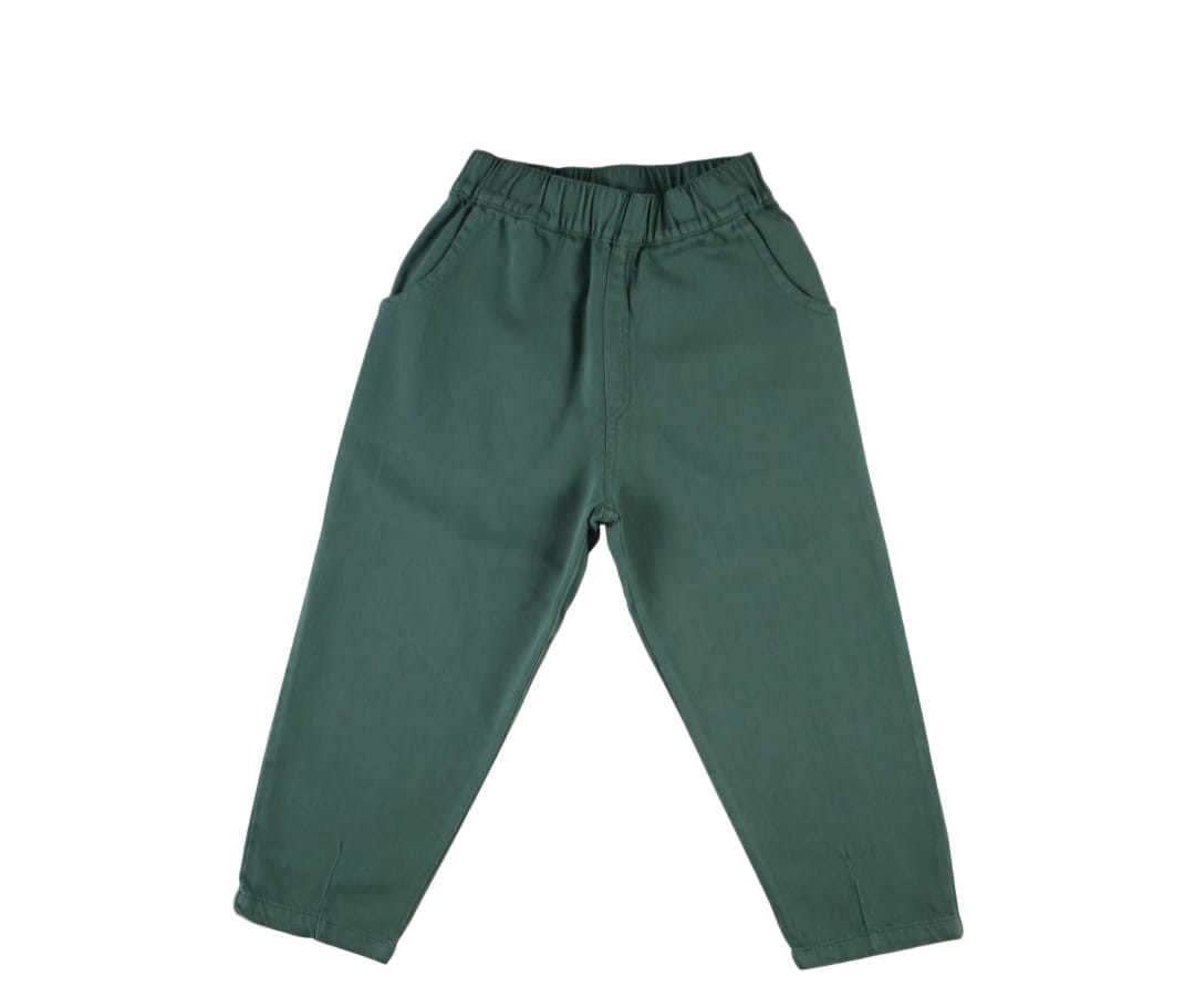 "Slouchy" Canvas Pants - Deep Green
