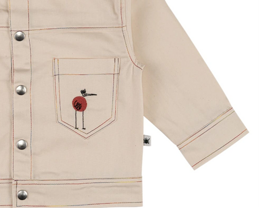 "Street" Light Canvas Jacket - Multicolor Stitches
