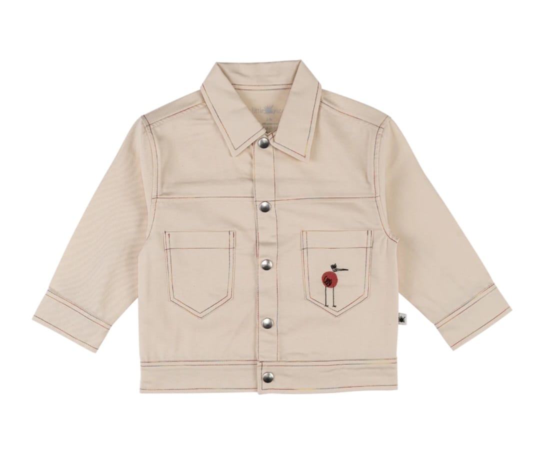 "Street" Light Canvas Jacket - Multicolor Stitches