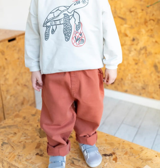 "Slouchy" Canvas Pants - Terracotta